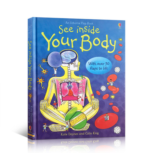英文原版偷偷看里面系列：See Inside Your Body你的身体 儿童启蒙科普早教百科英语纸板翻翻书Usborne 人体生理科普读物 6岁