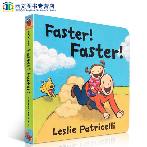 英文原版一根毛小脏孩小毛孩系列Faster Faster 快 更快Leslie Patricelli正品儿童绘本亲子阅读同作者故事纸板书宝宝早教绘本