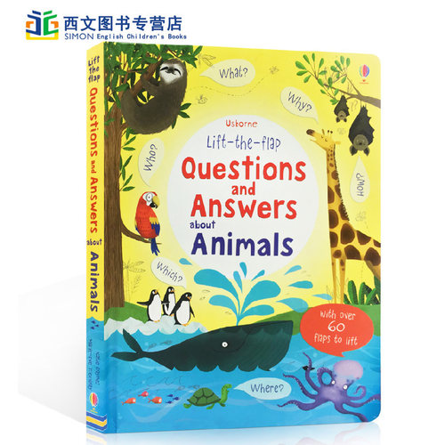 【送音频】英文原版 Lift-the-flap Questions and Answers About Animals趣味翻翻书 Usborne动物问答 0-3-6岁幼儿启蒙认知