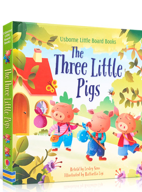 英文原版 世界经典童话故事 三只小猪 The Three Little Pigs 纸板书睡前故事启蒙亲子互动趣味图画书3-6岁Little Board Books系列