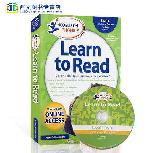 英文原版 自然拼读 Hooked on Phonics Learn to Read - Level 6 语音学习阅读- 6级 儿童英语学习带DVD小学6-9岁阶段读物正版