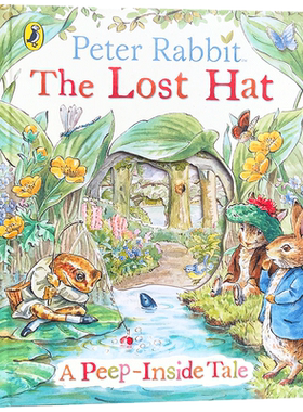 英文原版 Peter Rabbit: The Lost Hat A Peep-Inside Tale洞洞书彼得兔:丢失的帽子 比得兔儿童英语启蒙绘本纸板书 进口正版书