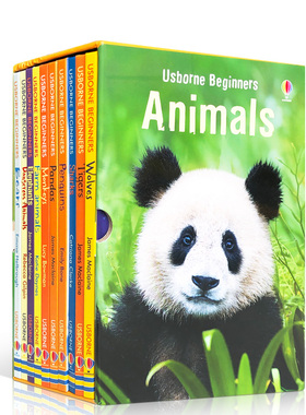 英文原版 Usborne Beginners Animals 动物世界10册盒装套装 儿童趣味知识动物百科科普书籍 初学者