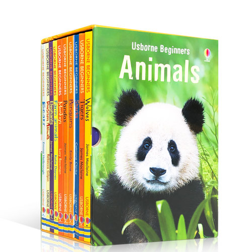 英文原版 Usborne Beginners Animals 动物世界10册盒装套装 儿童趣味知识动物百科科普书籍 初学者