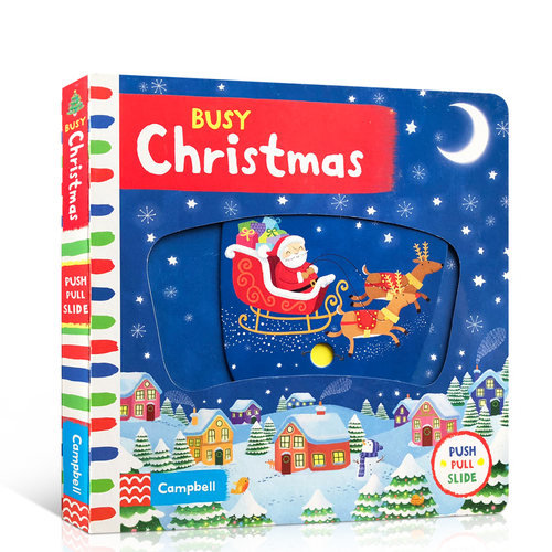 英文原版Busy book系列Christmas忙碌的圣诞节1-2-3-4-5岁宝宝启蒙认知手指机关推拉书绘本好习惯养成zoo公园Park机场Airport