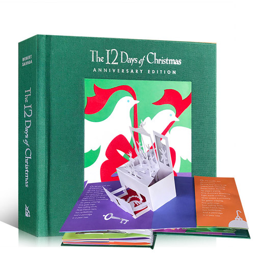 进口英文原版The 12 Days of Christmas圣诞节的十二天Pop-up 立体折叠书活动操作趣味3D玩具书亲子互动学习英语绘本 课外阅读