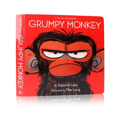 暴怒猴英文原版Grumpy Monkey生气猴子0-2岁低幼儿童英语启蒙认知绘本亲子互动共读早教书 宝宝睡前故事书纸板书兰登书屋出版