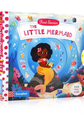 英文原版First Stories The Little Mermaid 美人鱼认知机关书纸板操作书儿童启蒙童话故事篇 亲子共读little red riding hood