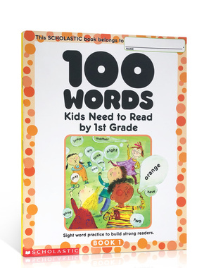 英文原版 学乐 美国小学一年级应掌握的100词汇 100 Words Kids Need to Read by 1st Grade一百个词汇 sight word 儿童练习册