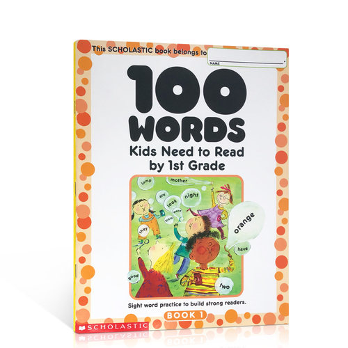 英文原版 学乐 美国小学一年级应掌握的100词汇 100 Words Kids Need to Read by 1st Grade一百个词汇 sight word 儿童练习册