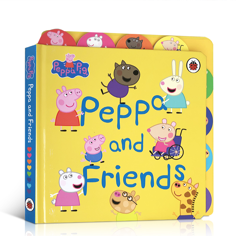 预售英文原版 Peppa Pig: Peppa and Friends : Tabbed Board Book  粉红猪小妹和朋友们 小猪佩奇幼儿儿童英语启蒙图画早教纸板书