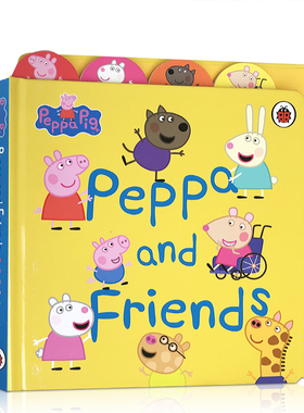 预售英文原版 Peppa Pig: Peppa and Friends : Tabbed Board Book  粉红猪小妹和朋友们 小猪佩奇幼儿儿童英语启蒙图画早教纸板书