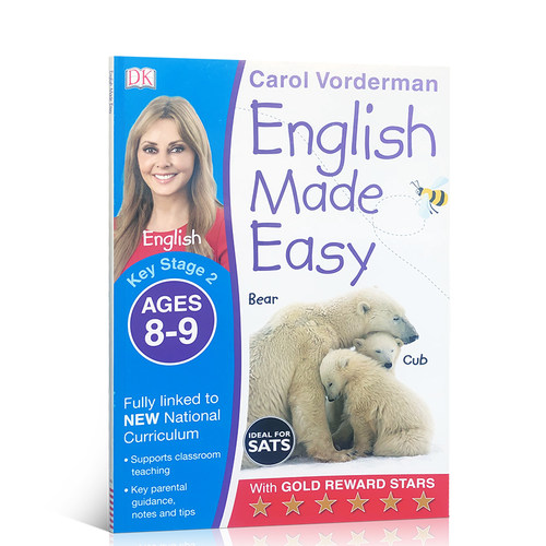 英文原版进口DK English Made Easy Ages 8–9 Key Stage 2 Carol Vorderman儿童英语启蒙认知学习用书国外学生英语课外教材练习册