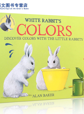 送音频英文原版 White Rabbit's Colors color book 白兔的颜色 新版 吴敏兰绘本123 儿童颜色启蒙 平装绘本 color