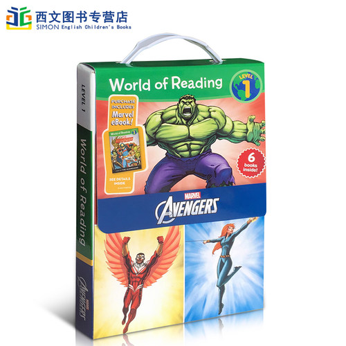 英文绘本书World of Reading Avengers 6册盒装 复仇者联盟 disney 迪士尼儿童读物 绿巨人钢铁侠蚁人英语阅读启蒙图书正版
