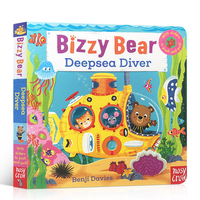 送音频英文原版绘本Bizzy Bear deepsea diver 忙碌的小熊很忙深海潜水员儿童机关操作抽拉玩具纸板书0-3岁幼儿早教英语认知读物