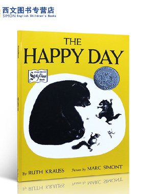 送音频英文原版入门The Happy Day 快乐的日子凯迪克银奖绘本书赠黑白绘本里的春天大开本平装 4-8岁 露丝.克劳斯Ruth Krauss
