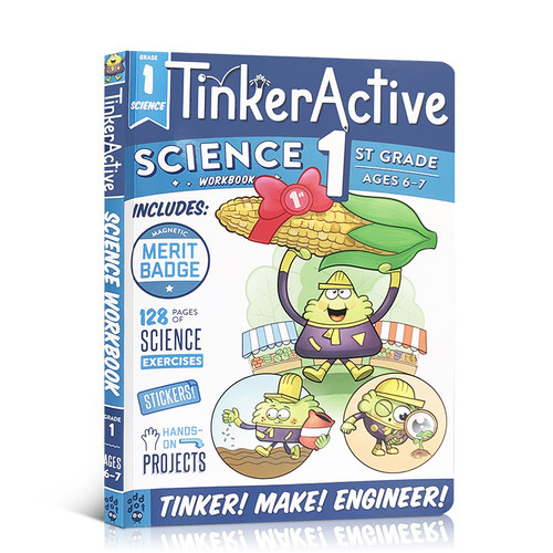 英文原版小学生科学练习册TinkerActive Workbooks: 1st Grade Science一年级趣味英语辅学习导书图画书亲子互动进口正版平装6-7岁