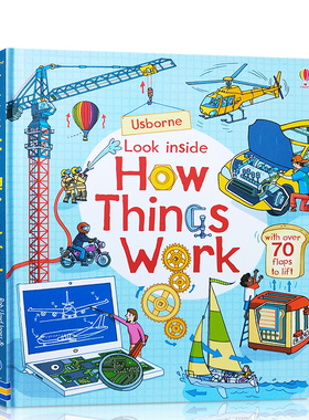 Usborne 看里面系列 英文原版Look Inside How things Work 事物运转的秘密 立体书翻翻书儿童科普读物百科绘本 亲子共读3-6岁
