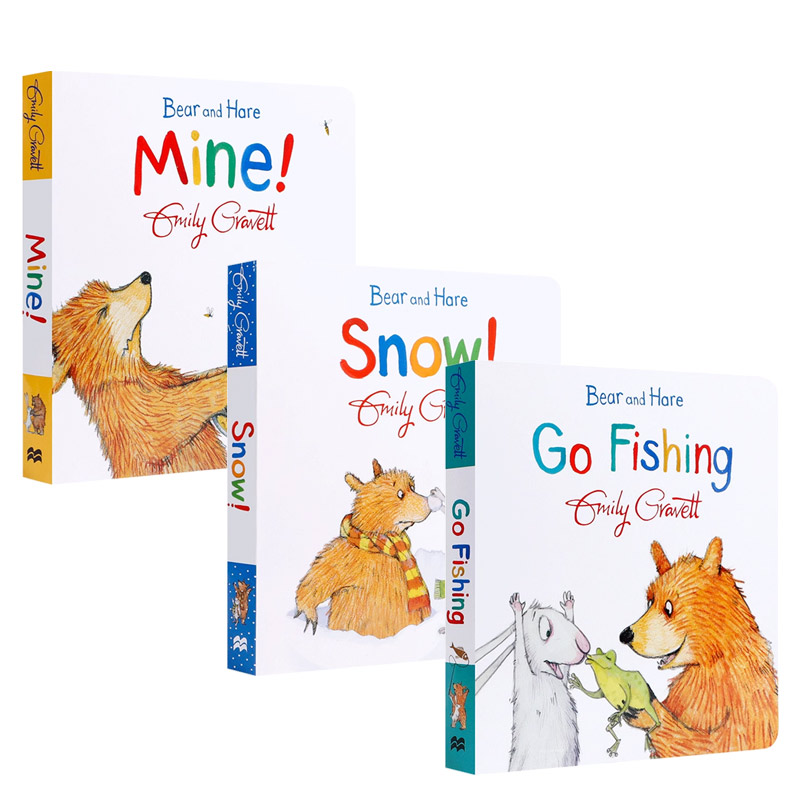 熊和兔子的友谊 Bear & Hare 系列3本 低幼儿童英语启蒙绘本格林威奖作家Emily Gravett英文原版儿童性格行为习惯养成绘本