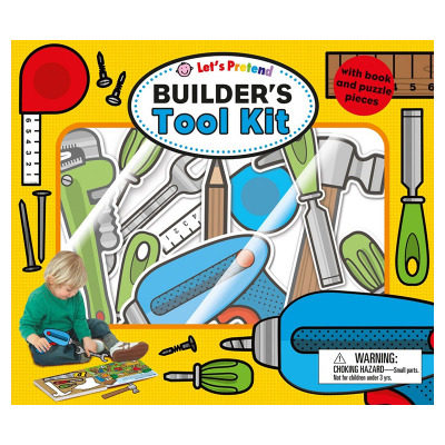 英文原版小小角色扮演家过家家 Let's Pretend Builder's Tool Kit  游戏书纸板机关操作幼儿英语认知启蒙学习玩具游戏图画故事书