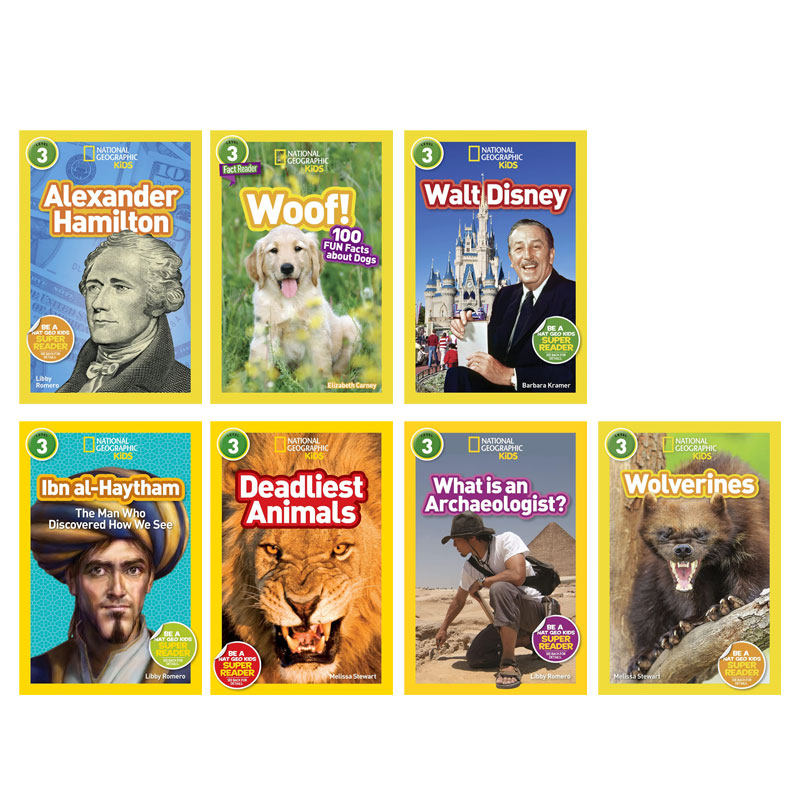 英文原版绘本国家地理National Geographic KIDS Readers3阶7册儿童百科图书6-8-9-10岁学习英语课外阅读扩展书籍科学杂志系列