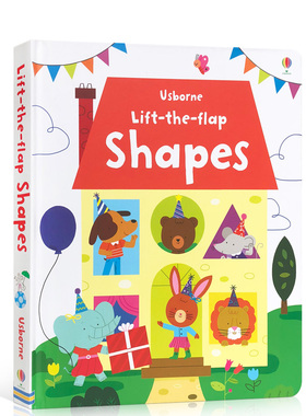 进口英文原版Usborne Lift-The-Flap Shapes形状认知翻翻书尤斯伯恩低幼儿适龄版3-6岁启蒙单词宝宝早教英语启蒙绘本亲子读物