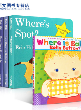 送音频英文绘本Where's Spot小玻翻翻纸板趣味入门启蒙Karen Katz:Where Is Baby's Belly Button凯伦卡茨宝宝肚子眼在哪里