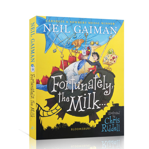 预售英文原版 幸好，牛奶还… Fortunately, the Milk . . . Neil Gaiman 尼尔·盖曼插画版爸爸去哪儿