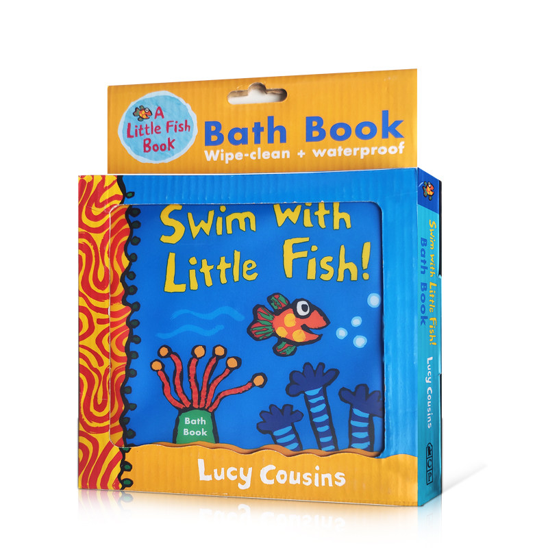 英文原版 Swim with Little Fish! 和小鱼一起游泳! 幼儿英语启蒙认知洗澡防水书小鼠波波系列同作者Lucy Cousins