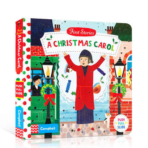 英文原版 First Stories:A Christmas Carol 圣诞颂歌 节日绘本纸板书撕不烂 儿童机关操作书启蒙亲子共读  可搭bizzy busy books