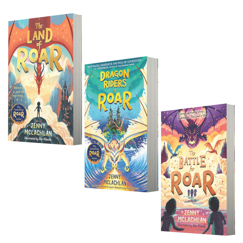 英文原版咆哮之地系列3本 #1The Land of Roar/#3: The Battle for Roar/#4: Dragon Riders of Roar奇幻冒险小说魔法奇幻动作幻想 - 实物图