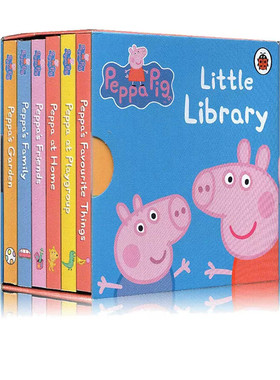 英文原版 小猪佩奇6册盒装手掌纸板书Peppa Pig:Little Library粉红猪小妹小小图书馆 儿童英语启蒙绘本 亲子睡前故事书