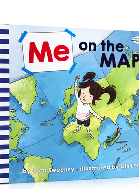 英文原版绘本Me on the Map从地图上找到我 吴敏兰绘本123第115本 儿童科普认知地理位置图画书英文阅读育儿学前教育童书