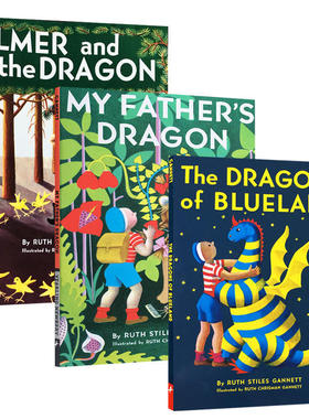英文原版进口My Father’s Dragon系列: 3册我爸爸的小飞龙系列（全三册）纽伯瑞儿童文学奖作品 美国教师推荐给孩子的100本书精选