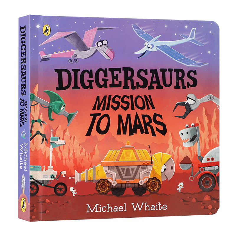 送音频英文原版Diggersaurs: Mission to Mars挖土机:前往火星的任务 3-5岁低幼儿童英语启蒙认知绘本宝宝撕不烂纸板书睡前故事书