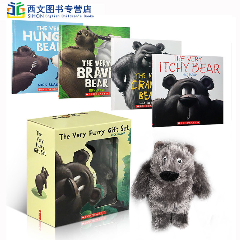 张湘君推荐 The Very hungry cranky brave itchy bear Furry Gift Set 4册+玩偶儿童启蒙 ...