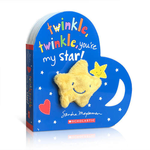 英文原版绘本Twinkle, Twinkle, You're My Star一闪一闪，你是我的星星儿童启蒙异形纸板书亲子共读早教育儿指偶童谣进口图书