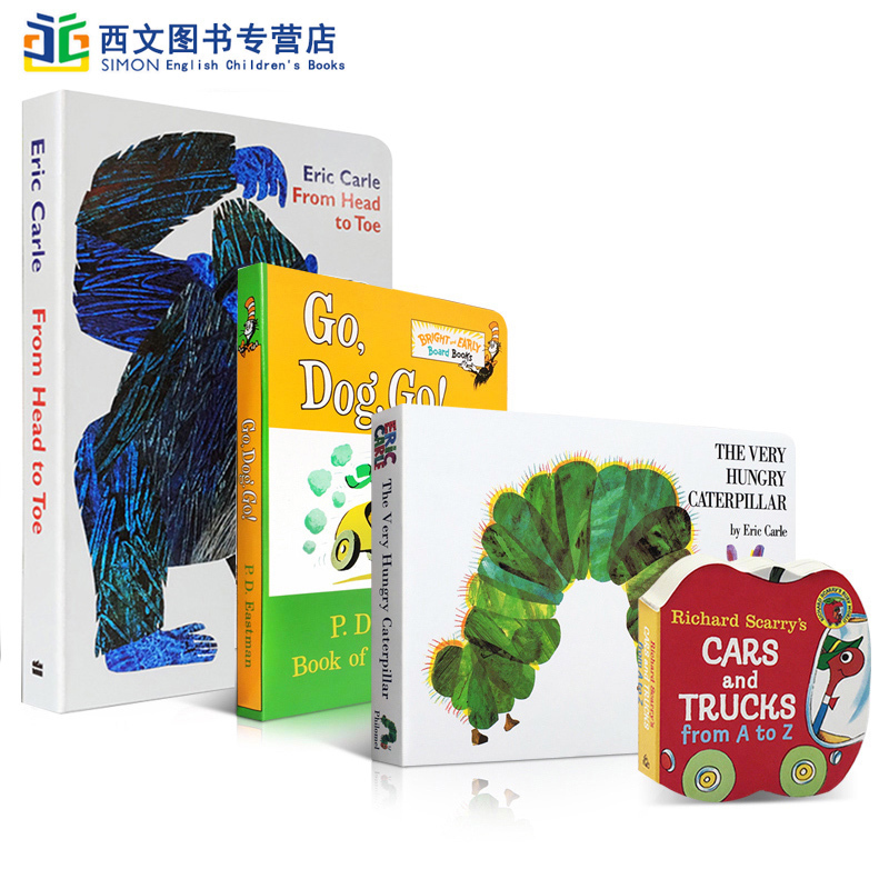 【送音频】英文原版儿童绘本纸板书 From Head to Toe/Go, Dog. Go!/The Very Hungry Caterpillar/A To Z纸板童书3-5岁启蒙故事书