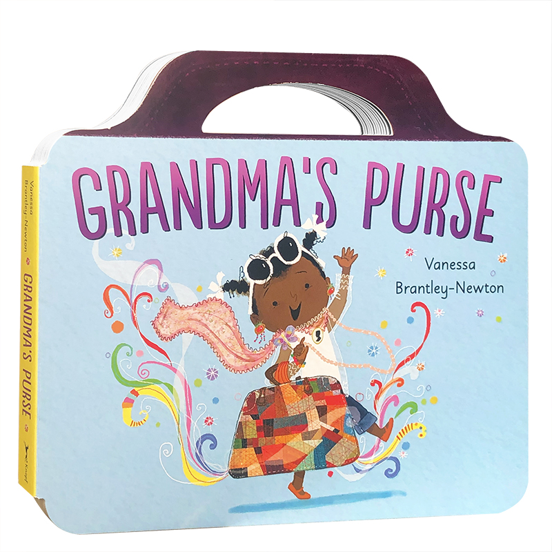 便携手提 英文原版绘本 Grandma's Purse 奶奶的钱包 低幼儿童英语启蒙手提异形纸板书撕不烂早教 母亲节礼物温馨亲情故事图画书