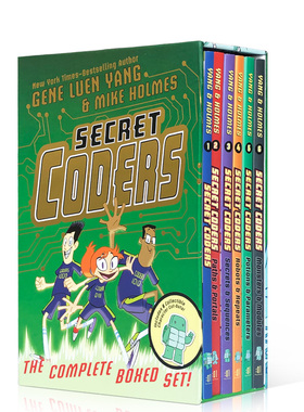 秘密编程者1-6册全套 漫画英文原版 Secret Coders 小学科学计算机科普 STEM书籍  青少年桥梁章节书 STEAM 可搭flipped dog man