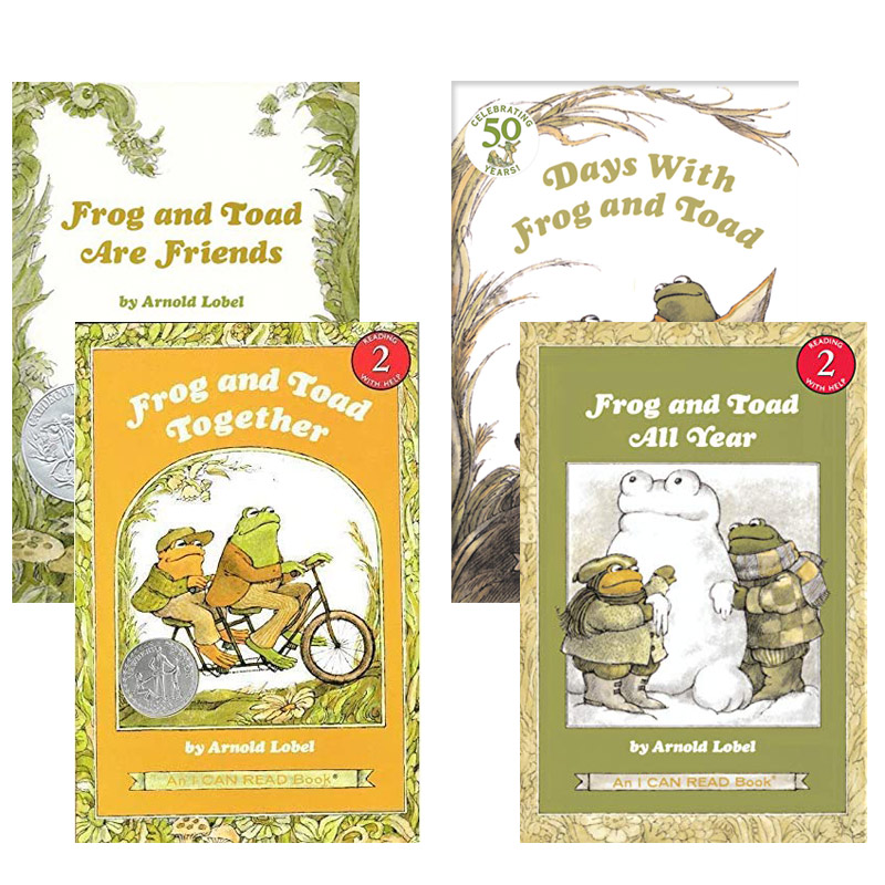 送音频英文原版 4册Frog and Toad are friends 弗洛格青蛙和与蟾蜍是好朋友的快乐生活年年时光绘本ICanRead分级读物凯迪克奖