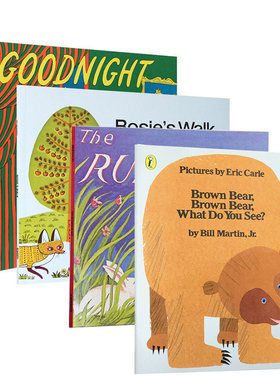 英文原版 Brown Bear What Do You See goodnight moon Rosie's Walk the Runaway Bunny等4本 廖彩杏推荐书单图书送音频比得兔