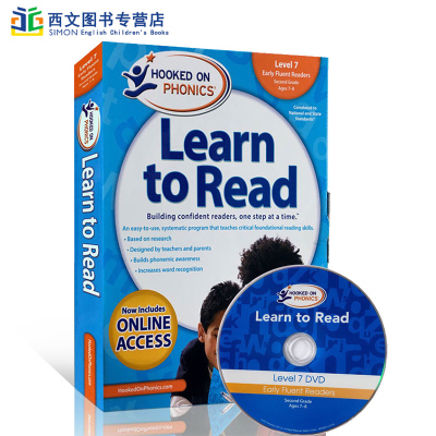 【西文优选】英文原版一二年级学生自然拼读系列7级Hooked on Phonics Learn to Read-Level 7儿童英语学习拼音绘本自然发音法