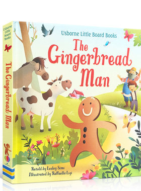 Usborne出品英文原版启蒙童话：姜饼人The Gingerbread Man儿童绘本传统童话故事色彩丰富3-6岁幼儿早教Little Board Books系列