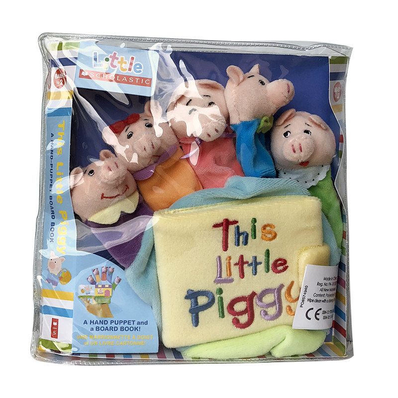 预售吴敏兰推荐 英文原版 学乐出版社 Little Scholostic系列 This Little Piggy 小猪拇指偶布书 亲子互动手套纸板书儿童启蒙读物