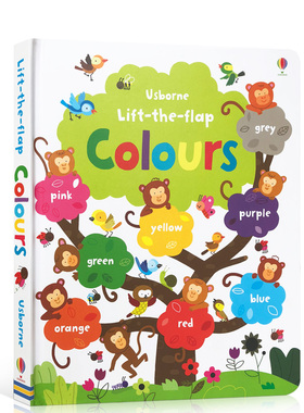 Usborne英文原版 Lift The Flap Colours Book 进口儿童色彩颜色认知互动翻翻进口书低幼儿早教启蒙纸板书popup立体书籍5-7岁