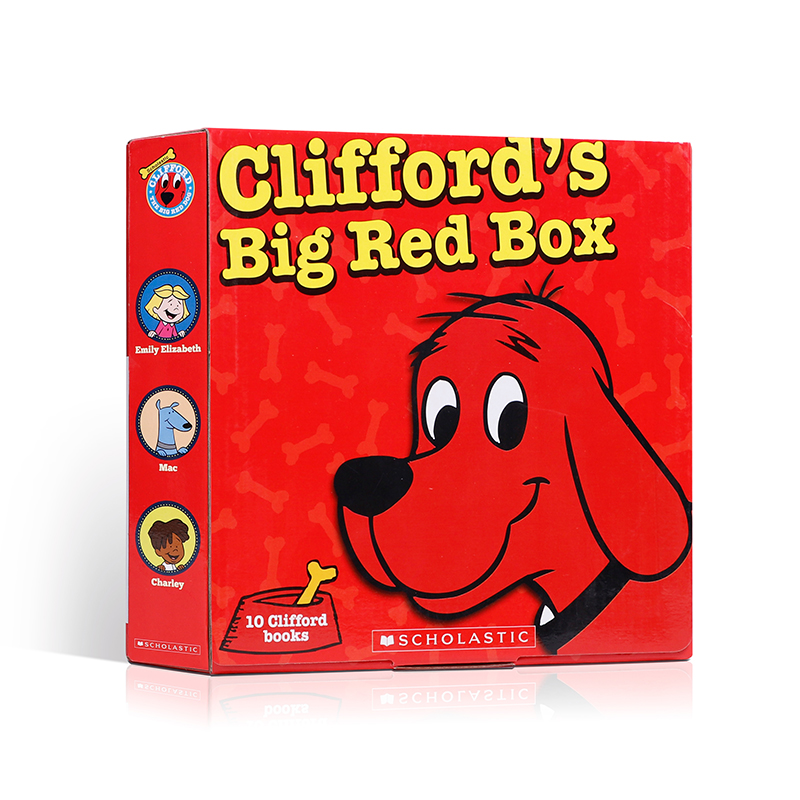 英文原版绘本 Clifford's the Big Red dog Box 10本大红狗克里弗美国小学阅读书单情感启蒙桥梁趣味友情 4-6-9岁-封面