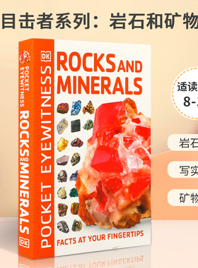 英文原版 Pocket Eyewitness Rocks and Minerals 目击者系列：岩石和矿物 近200种岩石和矿物的指南 青少年儿童科普百科读物