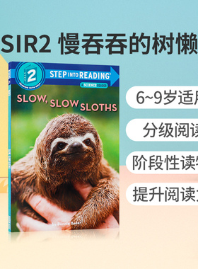 英文原版绘本 Slow, Slow Sloths 慢吞吞的树懒Step Into Reading Level 2 儿童英语早教启蒙分级阅读书 Random House兰登书屋出版